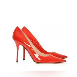 Jimmy Choo “Abel”Patent Leather Pumps-in Tangerine. Original Packaging Included